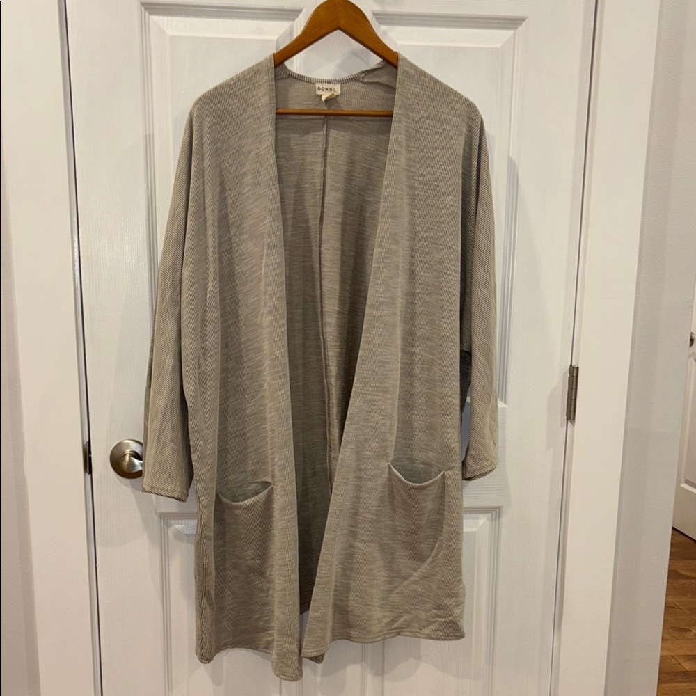 DONNI sandwash ribbed Long Cardigan Sweater